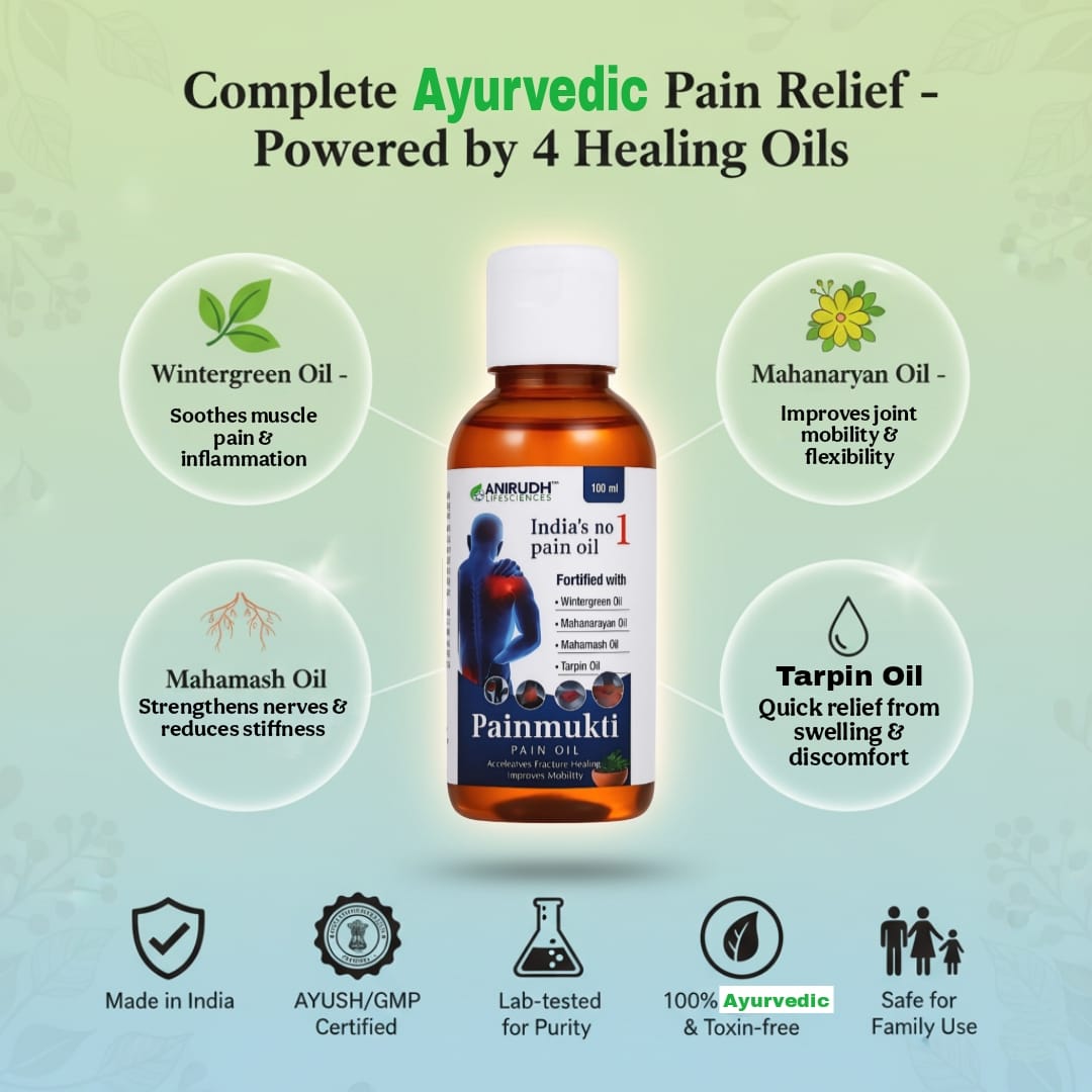 Pain Mukti Oil – Say Goodbye to Joint & Muscle Pain Naturally | 100% Ayurvedic Relief (100ml)