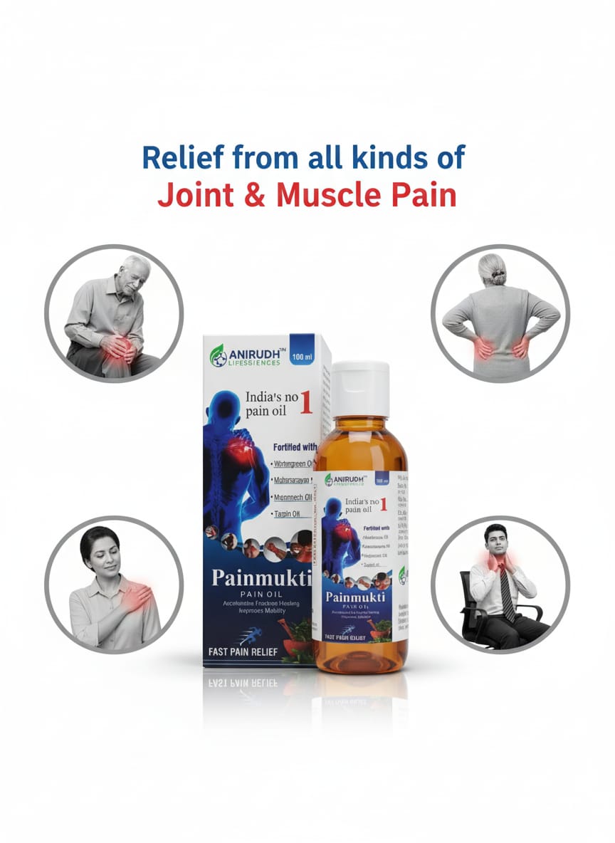 Pain Mukti Oil – Say Goodbye to Joint & Muscle Pain Naturally | 100% Ayurvedic Relief (100ml)