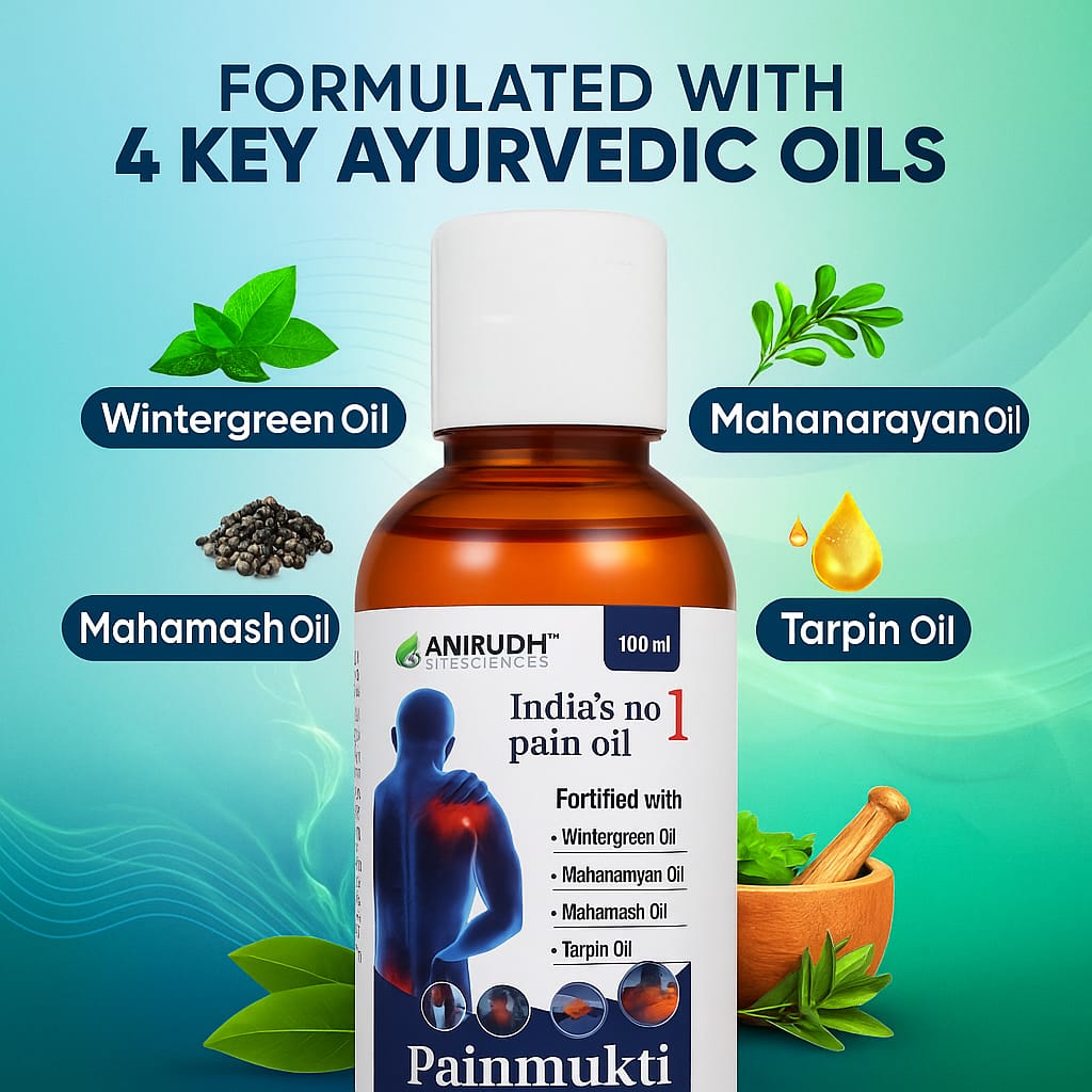 Pain Mukti Oil – Say Goodbye to Joint & Muscle Pain Naturally | 100% Ayurvedic Relief (100ml)